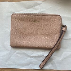 Blush Pink Rose Gold Coach Wristlet